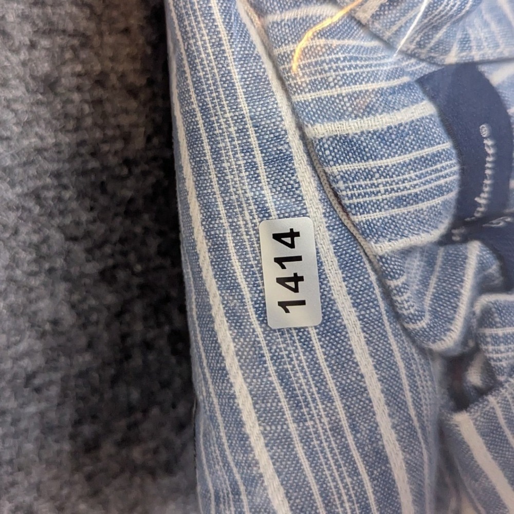 Tommy Bahama Brazillionaire Hoodie Mens L Blue White Stripe 100% Linen Marlin - Picture 12 of 12